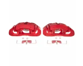 Power Stop Pair Front Red Calipers w/ Brackets BMW 535i 2008-2010