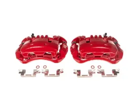 Power Stop Pair Front Red Calipers w/ Brackets Nissan Leaf 2011-2013