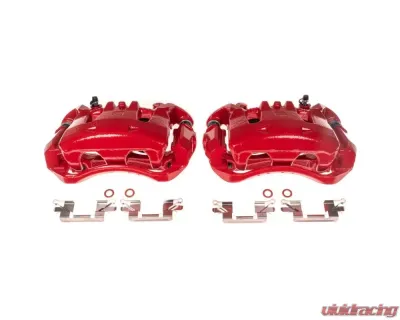 Power Stop Pair Front Red Calipers w/ Brackets Nissan Leaf 2011-2013 - S6864