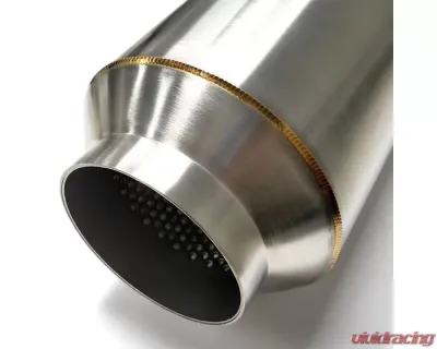 Stainless Bros 3" SS304 Lightweight Race Muffler 12" OAL - Polish Finish - 615-07613-1000