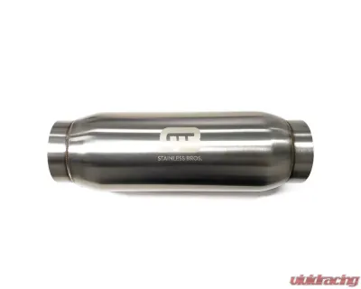 Stainless Bros 3" SS304 Inlet/Outlet Bullet Resonator 4" Round Body x 12" Length - 615-07636-0111