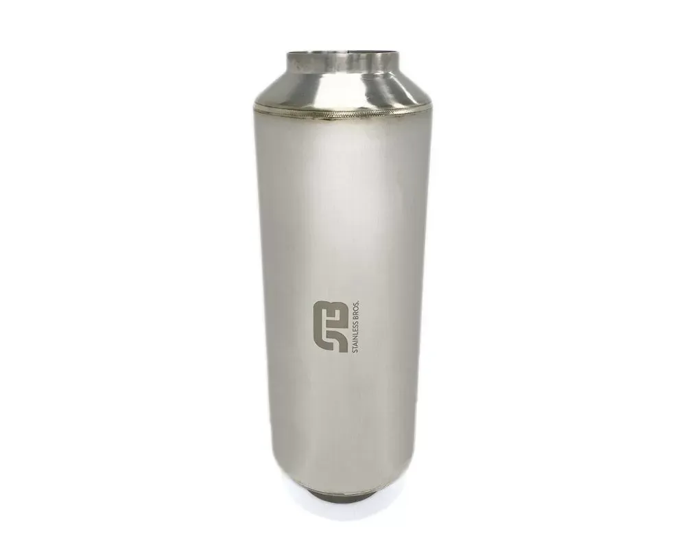 Stainless Bros 3.5" SS304 Lightweight Race Muffler 12" OAL - Polish Finish - 615-08913-1000