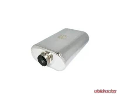 Stainless Bros 3" SS304 Thin Oval Muffler 17" OAL (Center/Offset) - Polished - 616-07623-0210