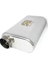 Stainless Bros 3" SS304 Thin Oval Muffler 17" OAL (Center/Offset) - Polished                                     - 616-07623-0210 - Image 2