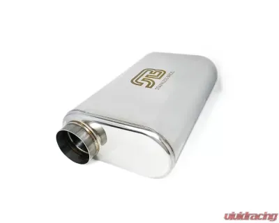 Stainless Bros 3" SS304 Thin Oval Muffler 17" OAL (Center/Offset) - Polished - 616-07623-0210