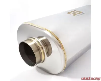 Stainless Bros 3" SS304 Oval Muffler 19" OAL - Polished Finish - 616-07623-2100