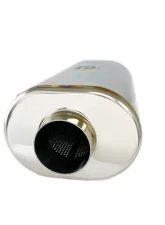 Stainless Bros 3" Inlet / 2.5" Dual Outlet SS304 Oval Muffler 19" OAL - Polished Finish                                     - 616-07623-2120 - Image 2