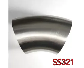 Stainless Bros 1.5" SS321 45 Degree Elbow - 1D / 1.5" CLR - 16GA / .065" - No Leg