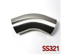 Stainless Bros 1.5" SS321 45 Degree Elbow - 1.5D / 2.25" CLR - 16GA / .065" - Leg