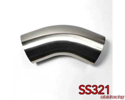 Stainless Bros 2.25" SS321 45 Degree Elbow - 1D / 2.25" CLR - 16GA / .065" - With Leg - 701-05726-4100