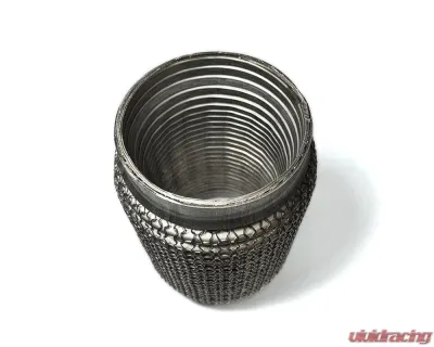 Stainless Bros Flex Section: 2.75" Stainless Steel Flex Bellow x 4" OAL - Light Braid - 612-07004-2000