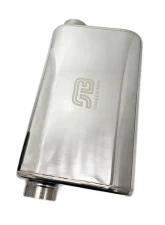 Stainless Bros 3" SS304 Thin Oval Muffler 17" OAL (Offset/Offset - Same Side) - Polished                                     - 616-07623-0260 - Image 2