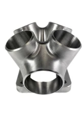 Stainless Bros SS304 Billet 4 to 1 Collector - 1.5" Pipe / T4 Undivided Flange / 2" Pipe Wastegate  - Short Side Entry                                     - 903-03915-4422 - Image 3