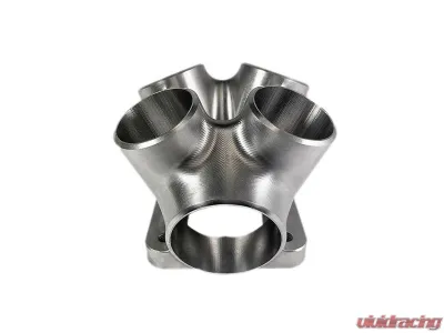 Stainless Bros SS304 Billet 4 to 1 Collector - 1.5" Pipe / T4 Undivided Flange / 2" Pipe Wastegate  - Short Side Entry - 903-03915-4422