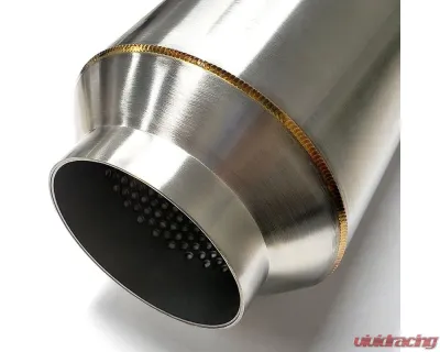 Stainless Bros Muffler Stainless: 2.5" SS304 Lightweight Race Muffler 7" OAL - Polished Finish - 615-06333-1000