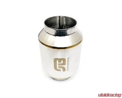 Stainless Bros Muffler Stainless: 3" SS304 Lightweight Race Muffler 7" OAL - Polish - 615-07633-1000