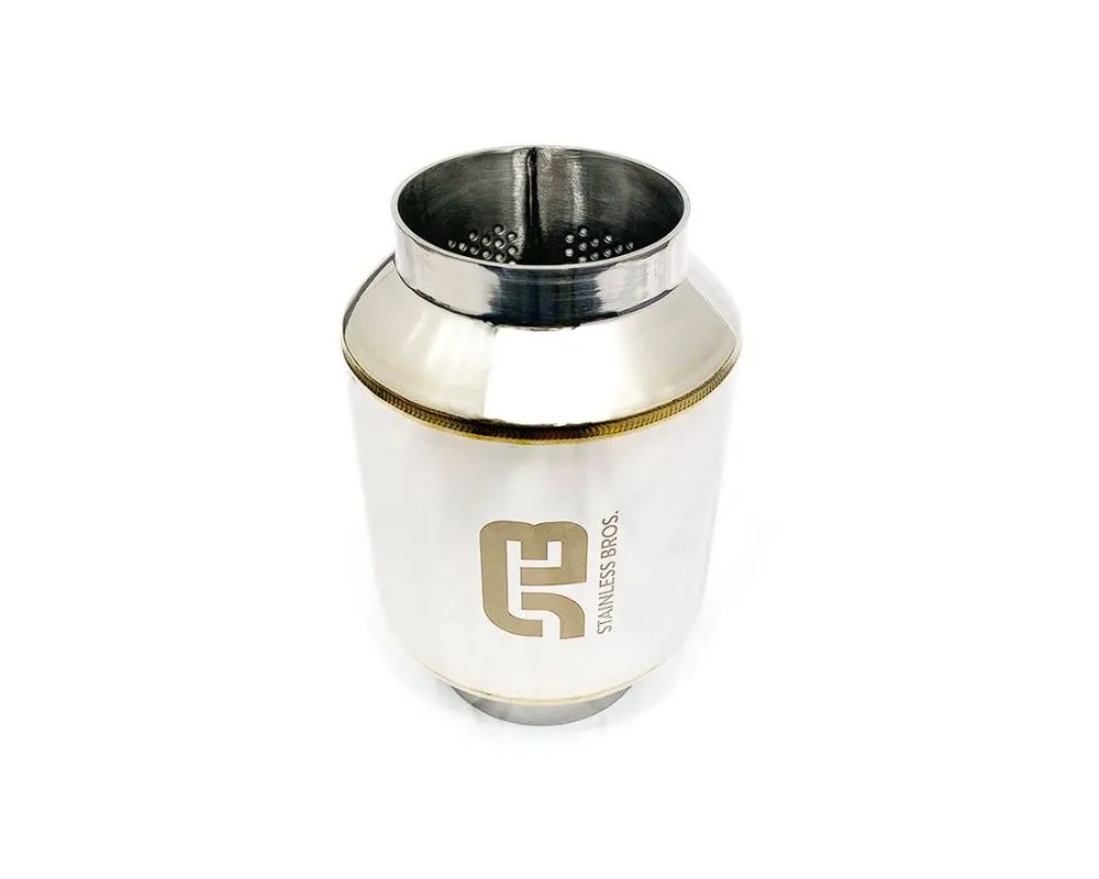 Stainless Bros Muffler Stainless: 2.5" SS304 Lightweight Race Muffler 7" OAL - Polished Finish - 615-06333-1000