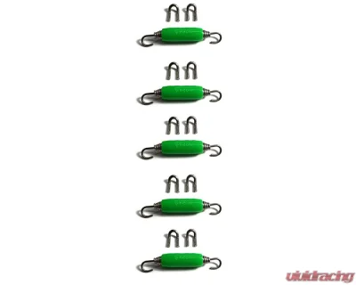 Stainless Bros Spring Tab: Spring Tab Kit - 5 Pack SS304 5 springs, 10 hooks and 5 grn silicone sleeves - 608-00215-1102