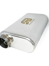 Stainless Bros 3" SS304 Thin Oval Muffler 17" OAL (Offset/Offset - Same Side) - Polished                                     - 616-07623-0260 - Image 2