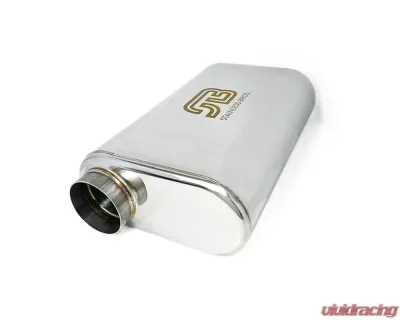 Stainless Bros 3" SS304 Thin Oval Muffler 17" OAL (Offset/Offset - Same Side) - Polished - 616-07623-0260