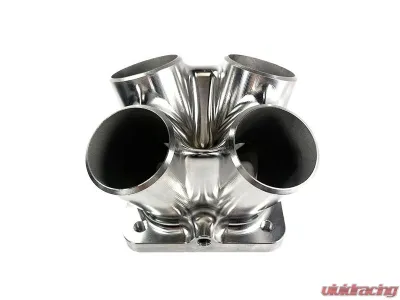 Stainless Bros SS304 Billet 4 to 1 Collector - 1.5" Pipe / T4 Undivided Flange / 2" Pipe Wastegate - Long Side Entry - 903-03915-4402