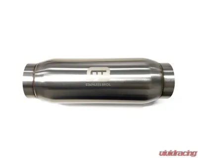 Stainless Bros Resonator: 5" SS304 inlet/outlet bullet resonator 6" round body x 31" OAL - 615-12796-5114