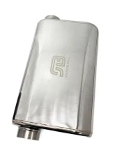 Stainless Bros 2.5" SS304 Thin Oval Muffler 17" OAL (Offset/Offset - Same Side) - Polished                                     - 616-06323-0260 - Image 2
