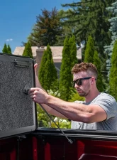 Undercover Fusion 6ft 4in Hard Folding Bed & Tonneau Cover without RAMBox (Paint Code PR4 Flame Red) RAM 2500 | 3500 2019-2021                                     - AR32004L-PR4 - Image 12