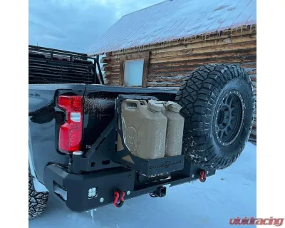 Chassis Unlimited Dual Fuel/Water Can Mount Fits Swing Out Bumper - CUB960001