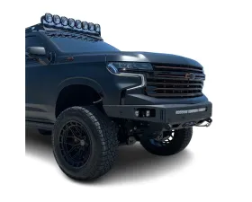 Chassis Unlimited Octane Series Front Winch Bumper - Raw Steel w/ Parking Sensor Cutouts Chevrolet Tahoe | Suburban 2021-2024