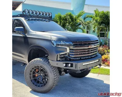 Chassis Unlimited Octane Series Front Winch Bumper - Raw Steel w/ Parking Sensor Cutouts Chevrolet Tahoe | Suburban 2021-2024 - CUB940842RAW