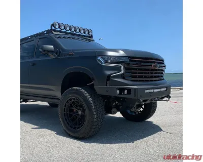 Chassis Unlimited Octane Series Front Winch Bumper - Raw Steel w/ Parking Sensor Cutouts Chevrolet Tahoe | Suburban 2021-2024 - CUB940842RAW