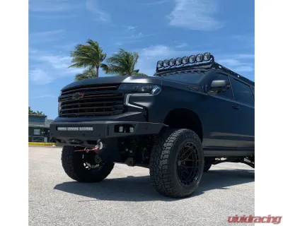 Chassis Unlimited Octane Series Front Winch Bumper - Raw Steel w/ Parking Sensor Cutouts Chevrolet Tahoe | Suburban 2021-2024 - CUB940842RAW