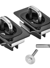 Bull Ring 1 Pair Gunmetal Flush Fit Retractable Tie Down Anchors Dodge Ram | Toyota Tundra | Hyundai Santa Cruz 1995-2025                                     - 5068 - Image 2
