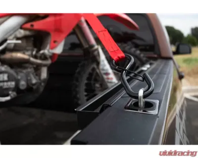 Bull Ring 1 Pair Gunmetal Flush Fit Retractable Tie Down Anchors Dodge Ram | Toyota Tundra | Hyundai Santa Cruz 1995-2025 - 5068