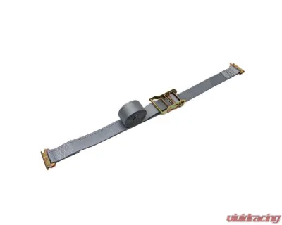 Bull Ring 2" x 16' Ratchet Strap with E-track Fitting Grey - No Logo - R-2700-B