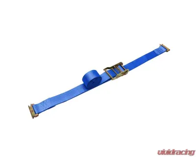 Bull Ring 2" x 20' Ratchet Strap with E-track Fitting Blue - No Logo - R-2800-B