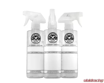 Chemical Guys 3 Pack 16oz Secondary Container Dilution Bottle with Professional Standard Sprayer - ACC137