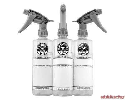 Chemical Guys 3 Pack 16oz Secondary Container Dilution Bottle With Heavy Duty Sprayer - ACC138