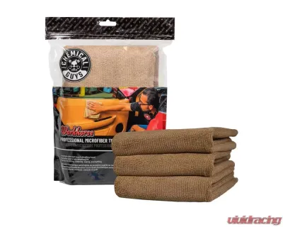 Chemical Guys 3Pack 16inch x 16inch Tan Workhorse Professional Microfiber Towel - MIC34403