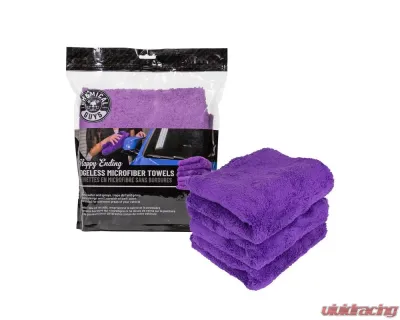 Chemical Guys 3Pack 16inch x 16inch Purple Ultra Edgeless Microfiber Towel - MIC34803