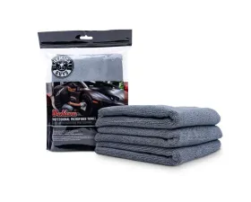 Chemical Guys 3Pack 24inch x 16inch Gray Workhorse Microfiber Towel Metal