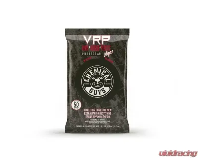 Chemical Guys 50ct VRP Vinyl | Rubber | Plastic Shine and Protectant Wipes - PMWTVD10750