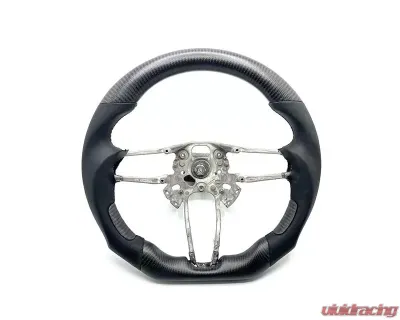 Porsche 991.2 | 718 | Cayenne 958.2 | Panamera 971 | Macan OEM Upgraded Steering Wheel Matte Carbon Black Stitch Smooth Leather - VR-991-GT3-STRWHL