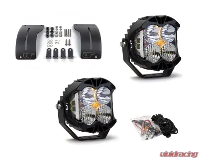 Jeep Wrangler JL | Gladiator JT 2018+ A-Pillar Adjustable Light Bracket Kit w/Baja Designs Clear Lens LP4 Pro LED Driving/Combo Pair - VR-JEEP-915-297803