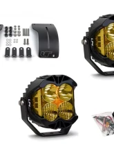 Jeep Wrangler JL | Gladiator JT 2018+ A-Pillar Adjustable Light Bracket Kit w/Baja Designs Amber Lens LP4 Pro LED Driving/Combo Pair                                     - VR-JEEP-915-297813 - Image 14