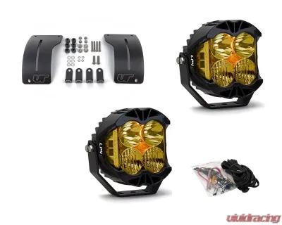 Jeep Wrangler JL | Gladiator JT 2018+ A-Pillar Adjustable Light Bracket Kit w/Baja Designs Amber Lens LP4 Pro LED Driving/Combo Pair - VR-JEEP-915-297813