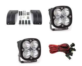 Jeep Wrangler JL | Gladiator JT 2018+ A-Pillar Adjustable Light Bracket Kit w/Baja Designs Squadron Pro Series Spot Pattern LED Light Pods Pair