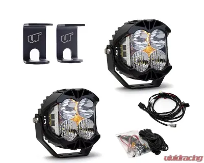 Ram 1500 2009-2021 A-Pillar Light Bracket Kit w/Baja Designs Clear Lens LP4 Pro LED Driving/Combo Pair - VR-RAM-915-279803