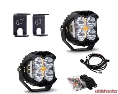 Ram 1500 2009-2021 A-Pillar Light Bracket Kit w/Baja Designs Spot Clear Lens LP4 Pro LED Pair - VR-RAM-915-297801